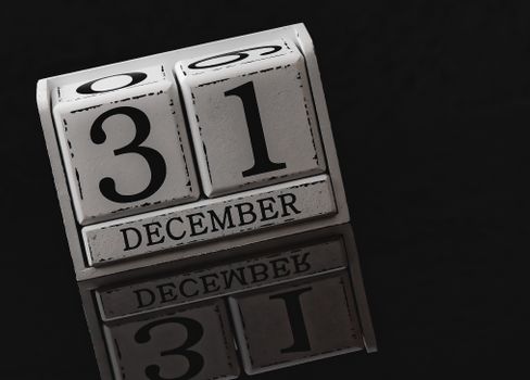 A White Wooden Perpetual Calendar