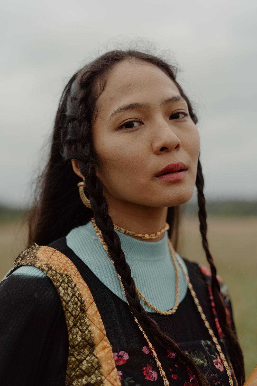 A Portrait of a Woman with Braided Hair · Free Stock Photo
