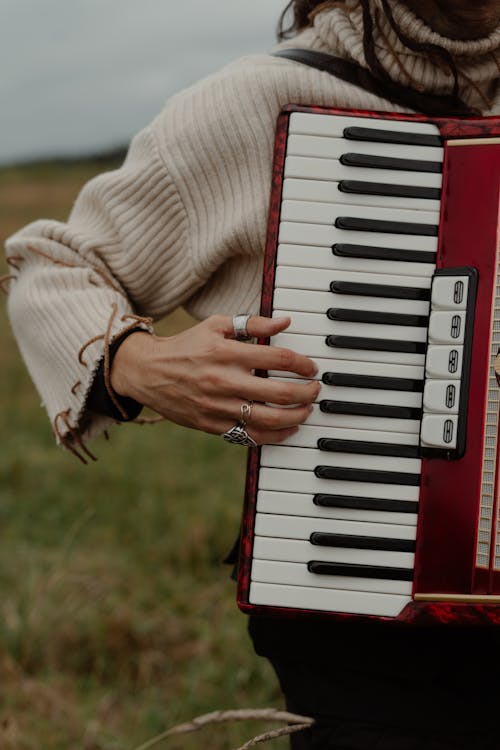 Close up of Musician Playing Accordion