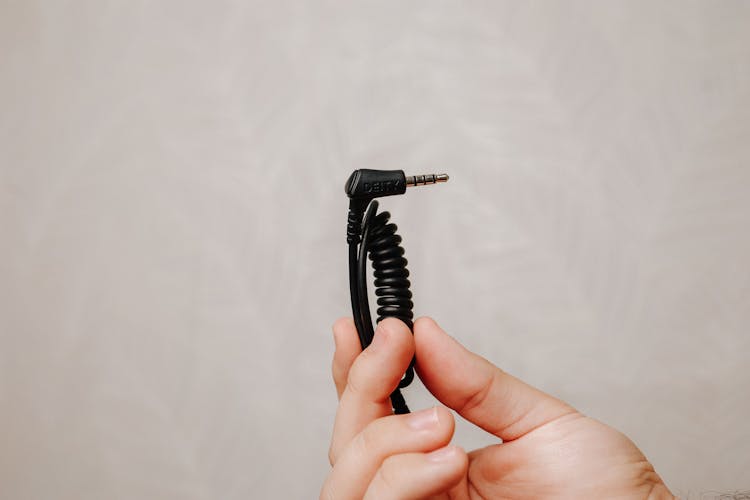 Hand Holding Earphone Plug