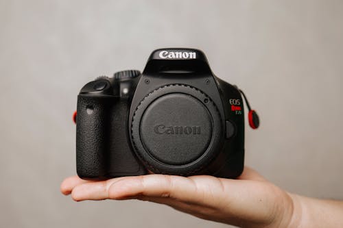 Free Hand Holding a Black Camera Stock Photo