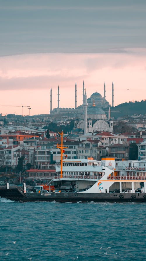 Sea and Hagia Sophia in Istanbul