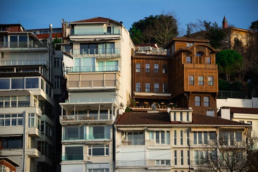 Cityscape showcasing modern and traditional building architecture in urban setting.