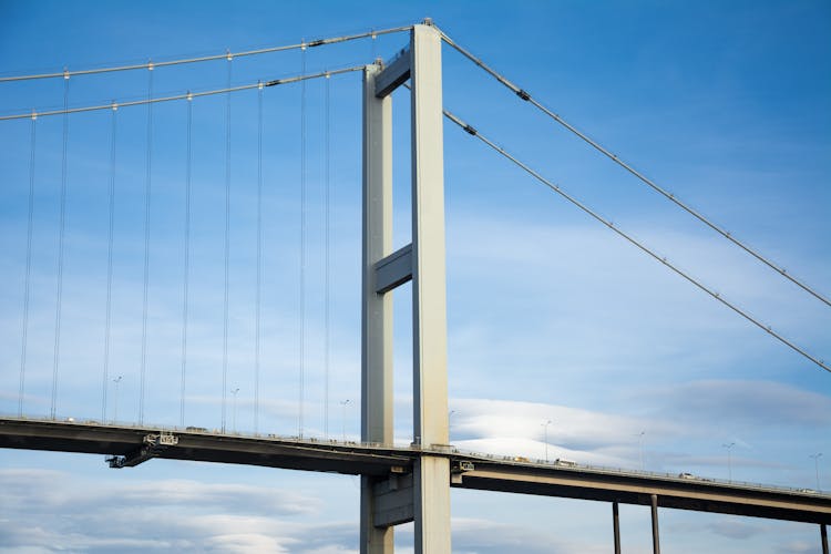 Suspension Bridge Under Blue Sky