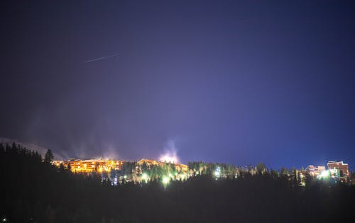 Free stock photo of blue mountains, city night, dark night