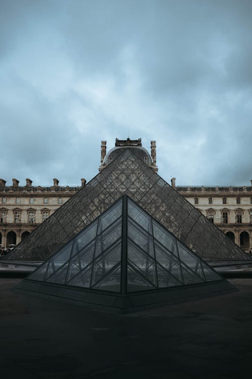 Glass Pyramid in Front of the Louvre in Paris, France