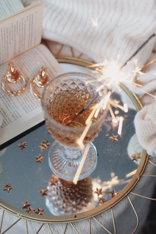 Clear Wine Glass With Brown Liquid