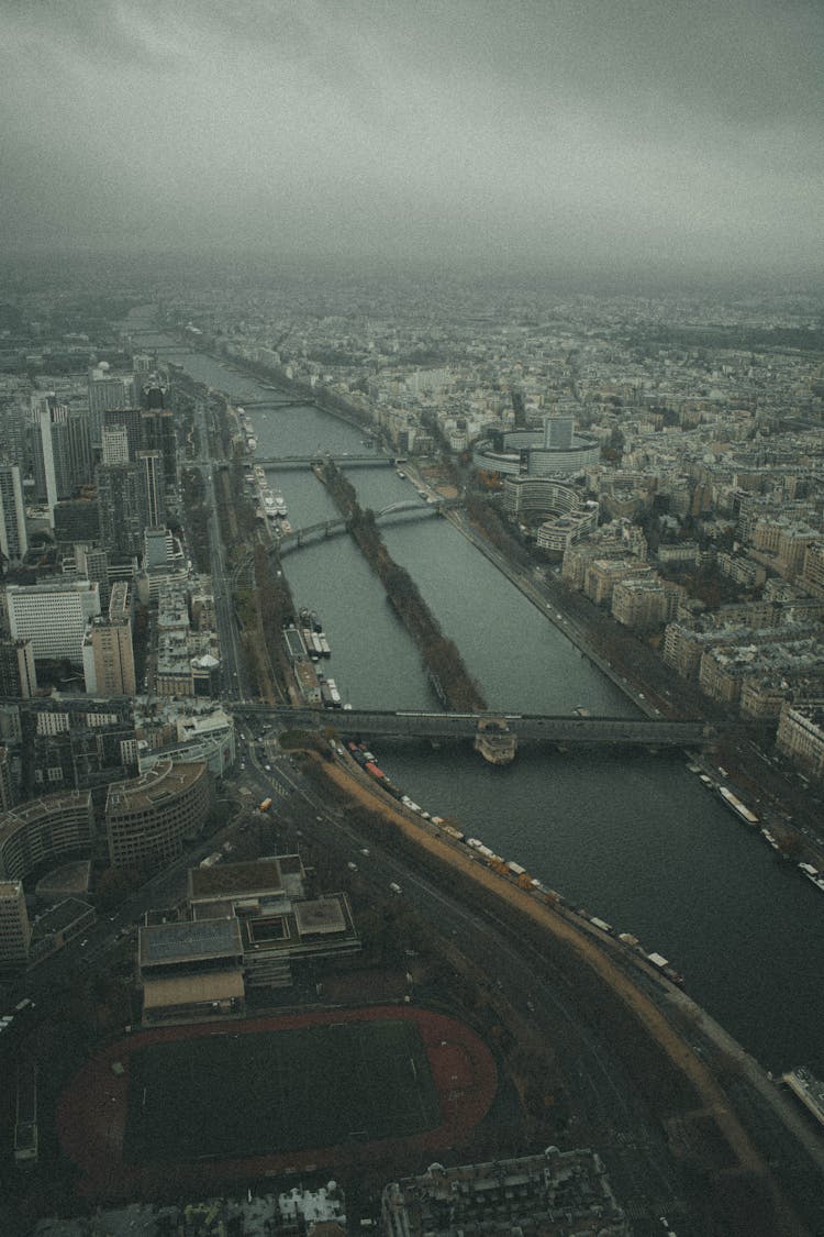 Aerial View Of A City In Ile De France, France, Paris