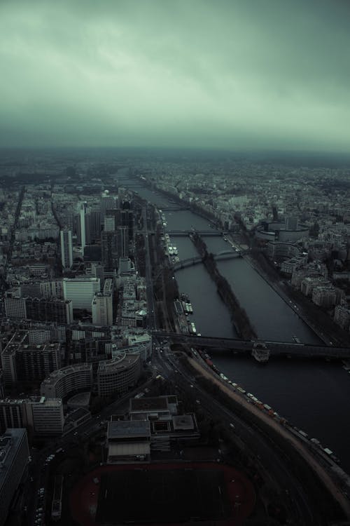 Overcast over City with River