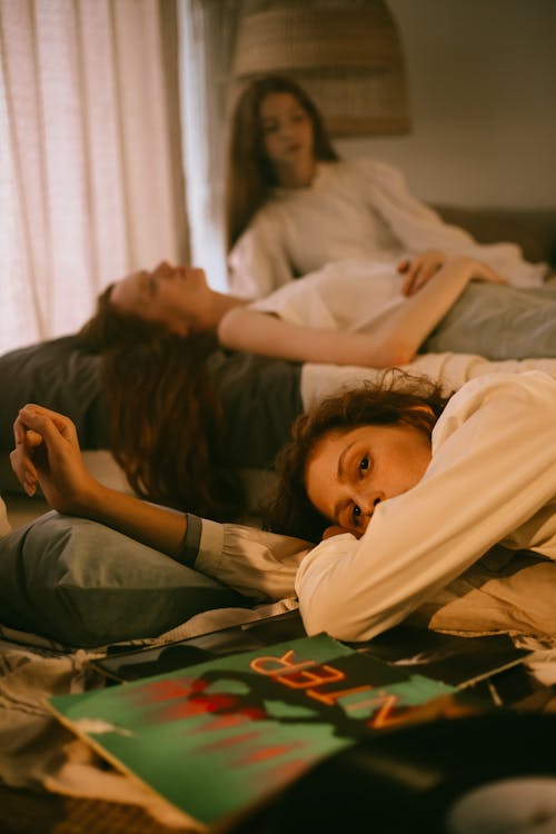 Women Lying and Relaxing in a Room 