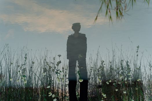 Water Reflection of a Person