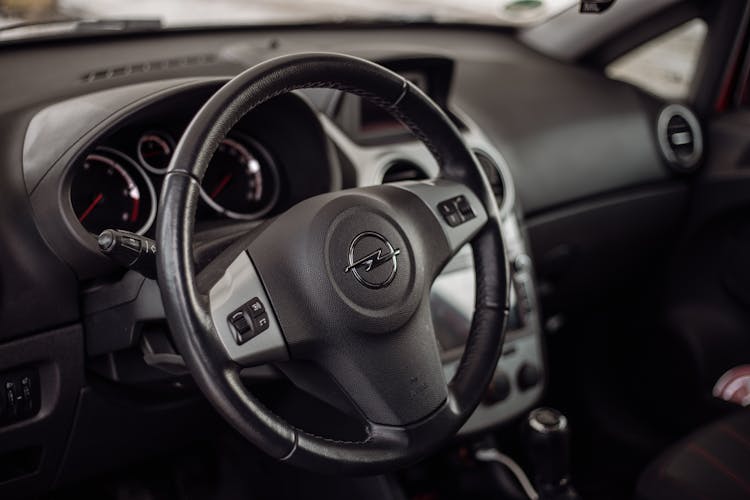 Car Interior Of An Opel Corsa Car