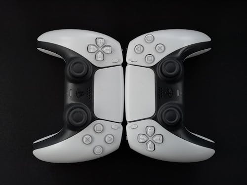 Close up of PlayStation Controllers