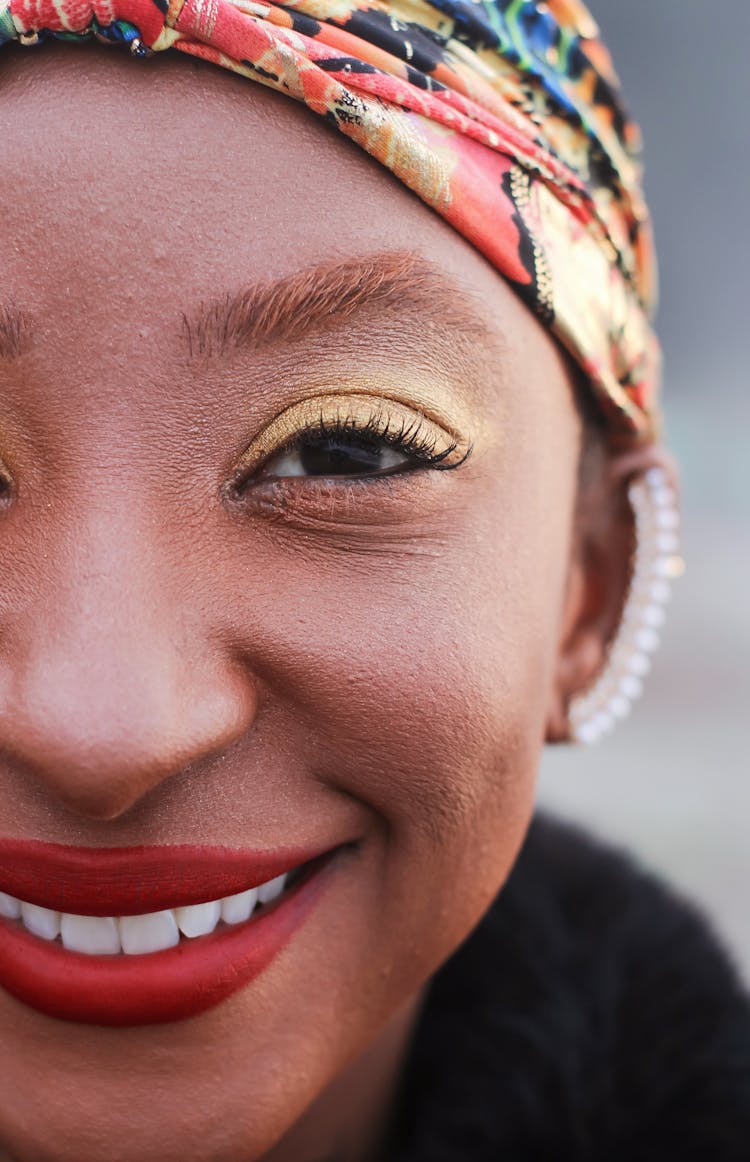 Smiling Woman Half Face