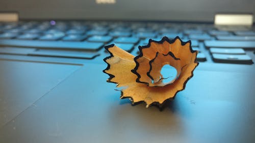 Free stock photo of home office, laptop, pencil shavings