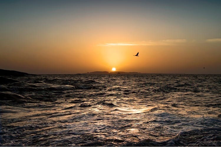 Disturbed Sea At Sunrise