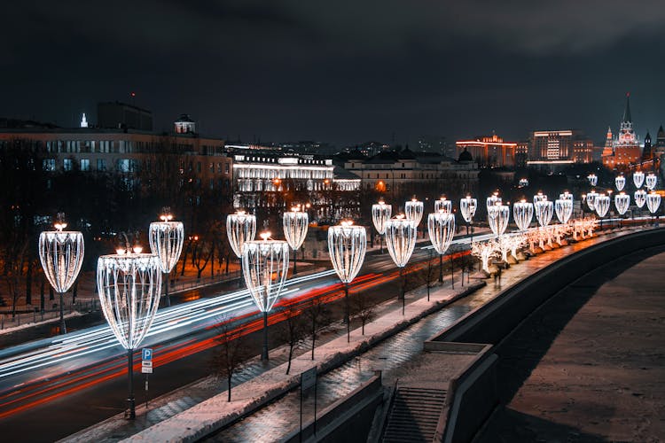 Illuminated City At Night