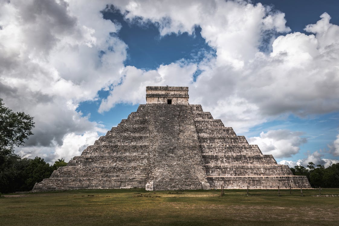 Aztec Pyramid under Cloudy Sky · Free Stock Photo