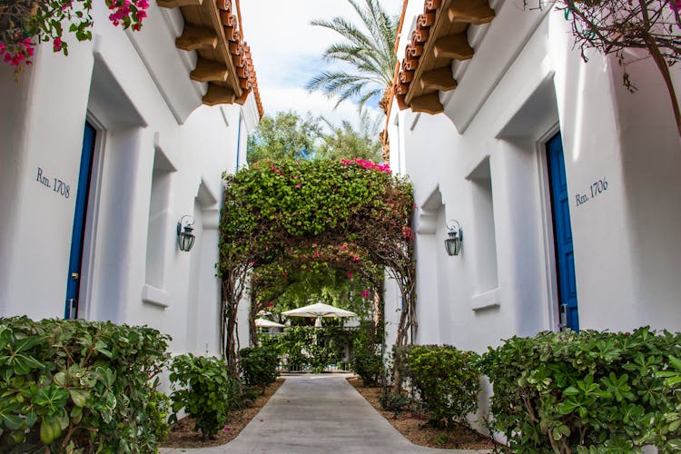 Pathway Between Rooms In A Resort