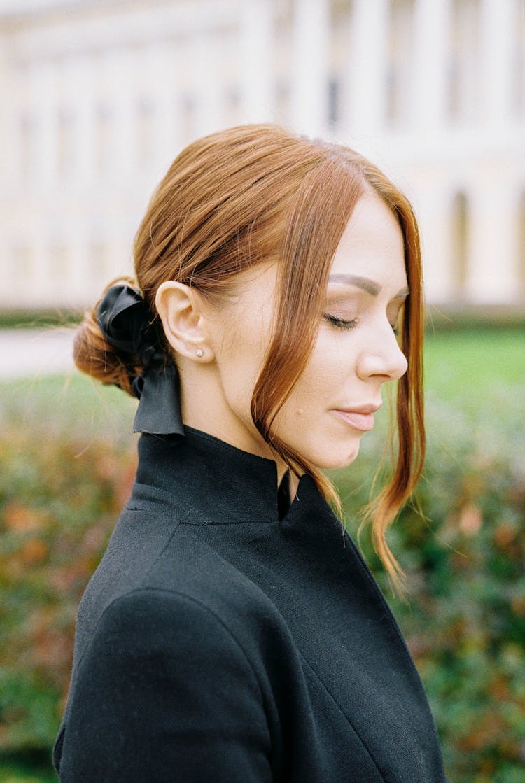 Woman With Dyed Red Hair