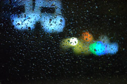 Water Droplets on Glass Window