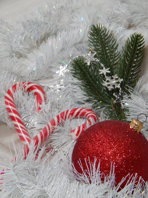 Red Christmas Ball in Close Up Shot