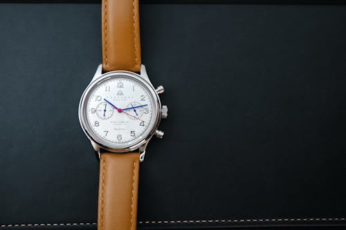 Free A Wristwatch with Leather Strap Stock Photo