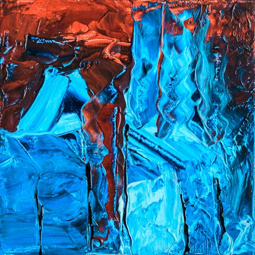 Bezpłatne Malarstwo Abstrakcyjne Niebieski I Czerwony Zdjęcie z galerii