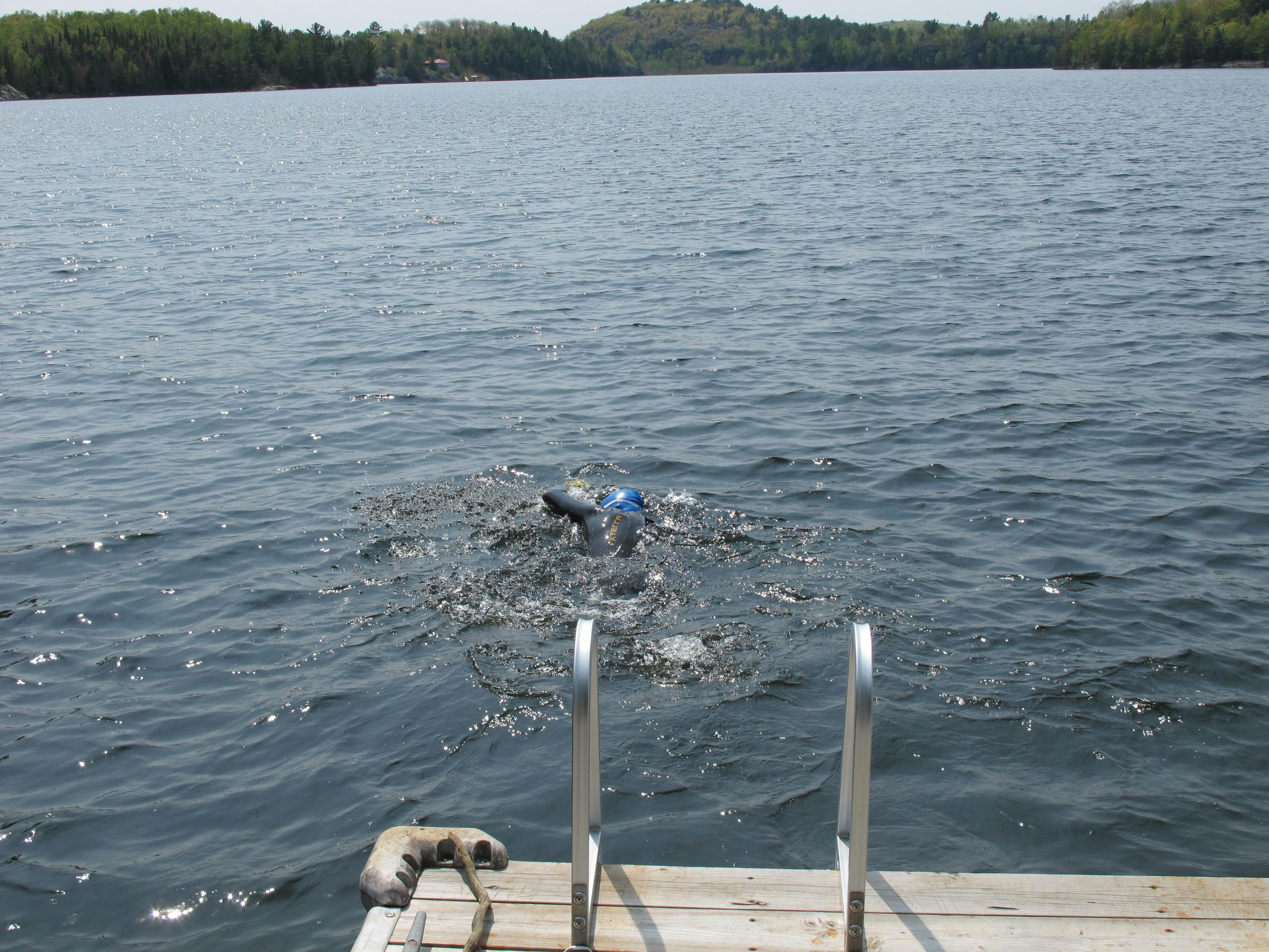 Free stock photo of lake, swimming, wetsuit