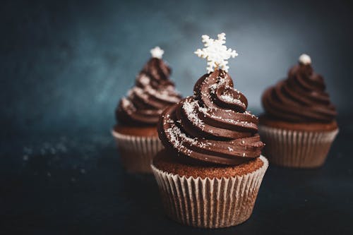 Chocolate Cupcakes with Chocolate Cream Toppings