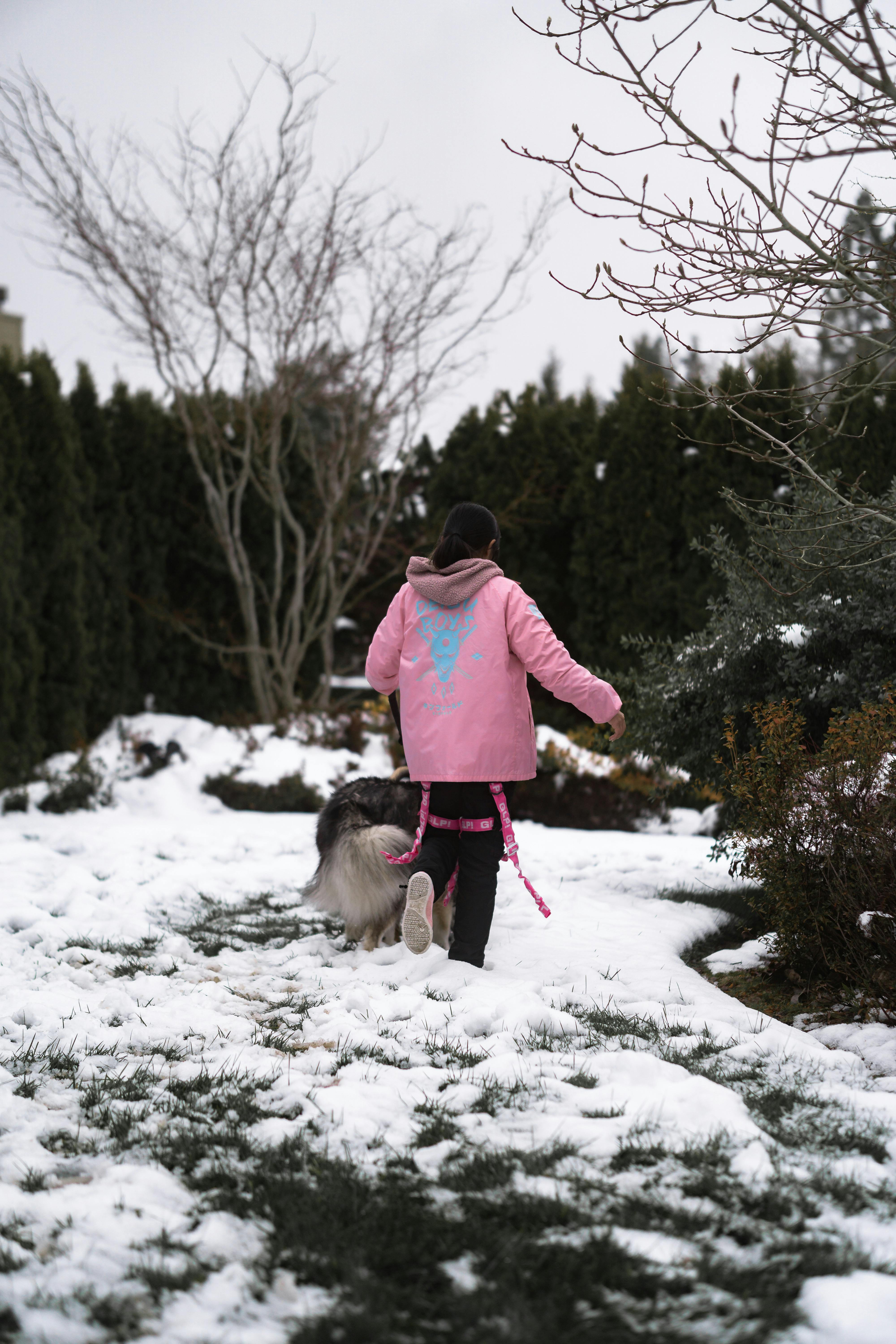 Little Girl Running Yellow Jacket