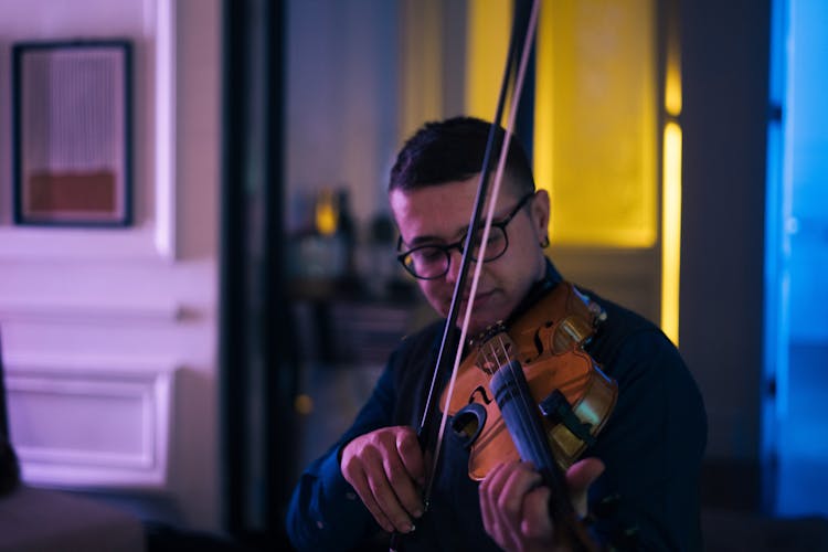 Man Playing On Violin