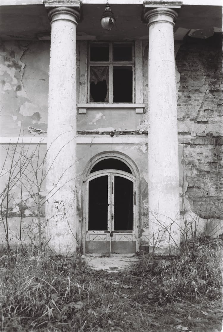 Old Abandoned Building With Columns