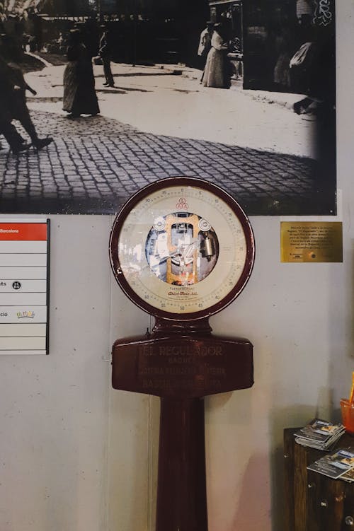 Vintage Weighing Scale Beside a Wall
