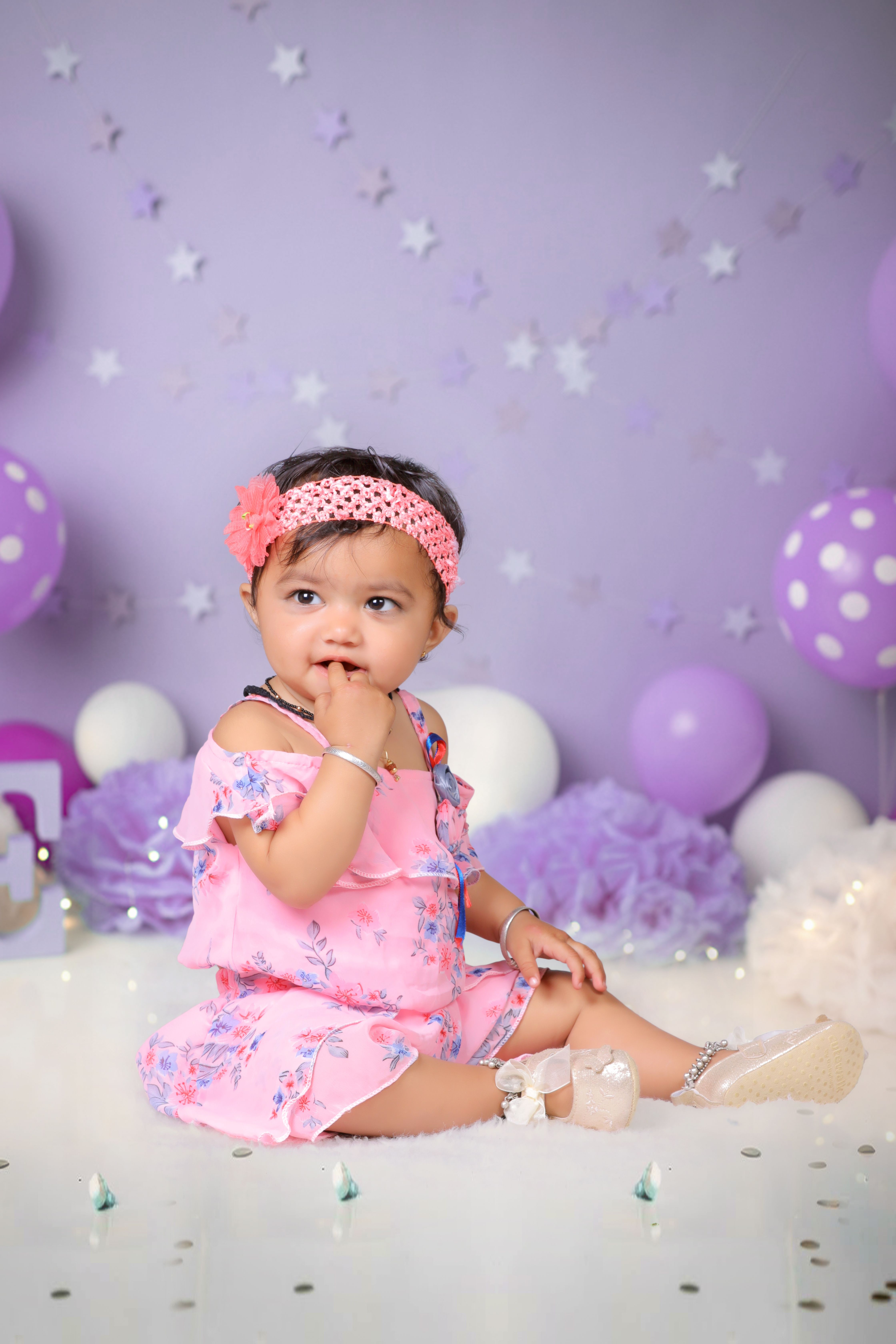 Baby Girl Wearing a Pink Dress Sitting on the Floor · Free Stock Photo