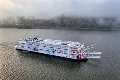 White and Red Ship on Water