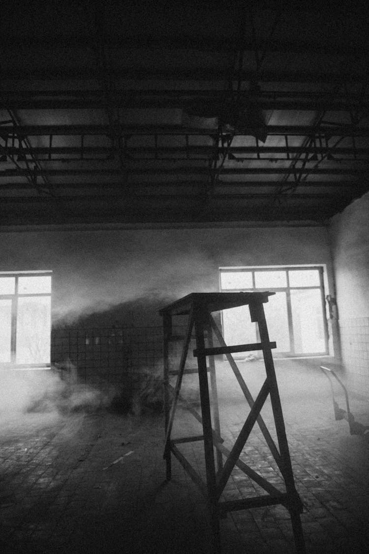 Abandoned Room In Black And White