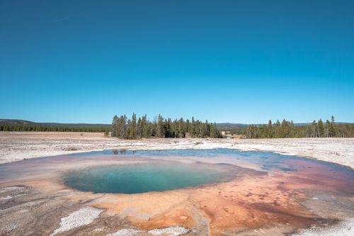 Free Stunning view of a colorful hot spring in Yellowstone National Park, Wyoming. Stock Photo