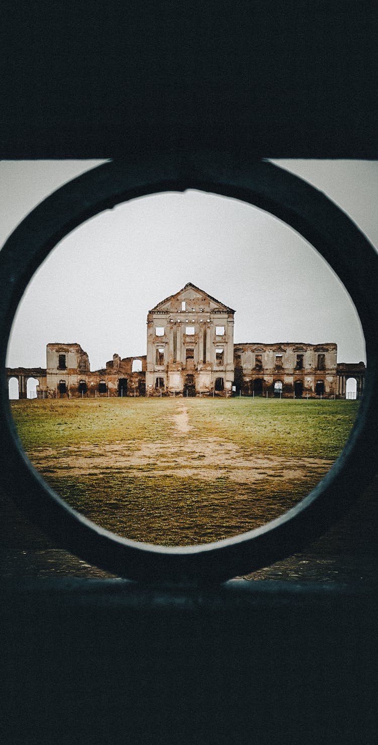 Abandoned Building Behind Circle