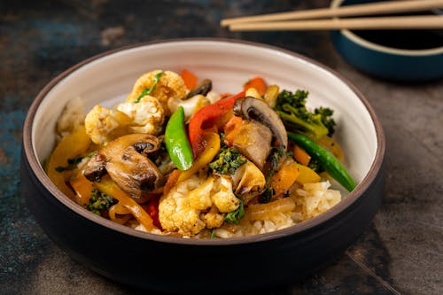 Rice Bowl with Mixed Vegetable Toppings