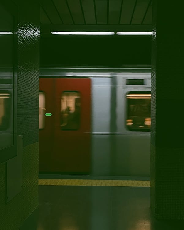 Subway Train on Platform Underground