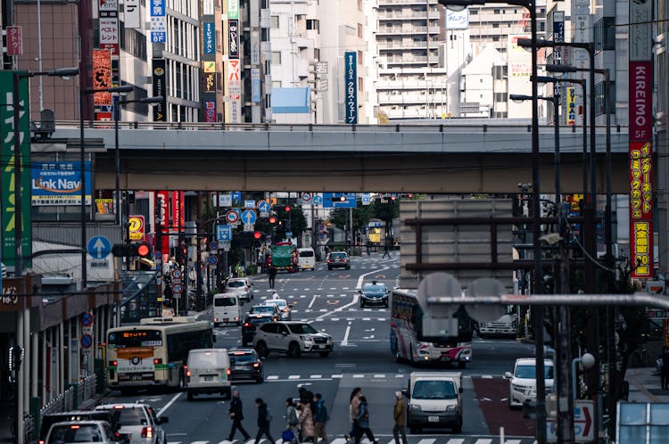 Traffic On Street In Osaka