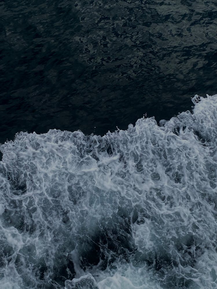 Waves Splashing In Ocean In Storm