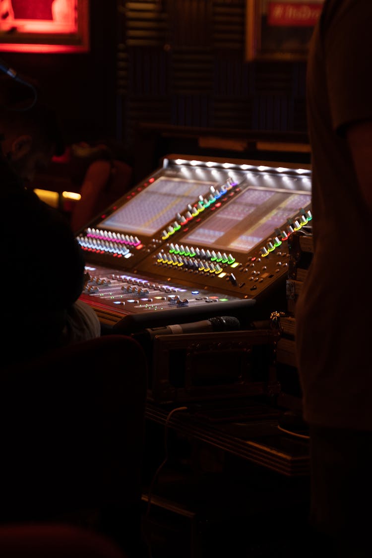 People With Musical Equipment In Studio