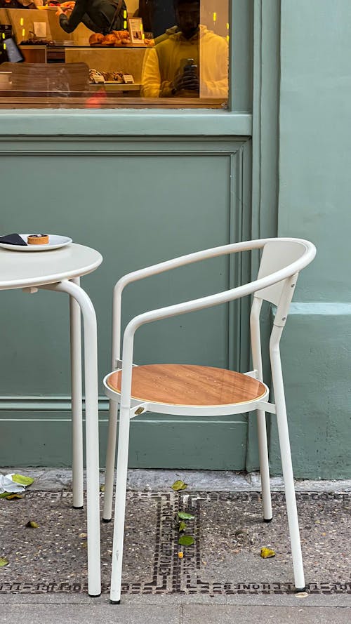 Chair at Table in Cafe Outdoors