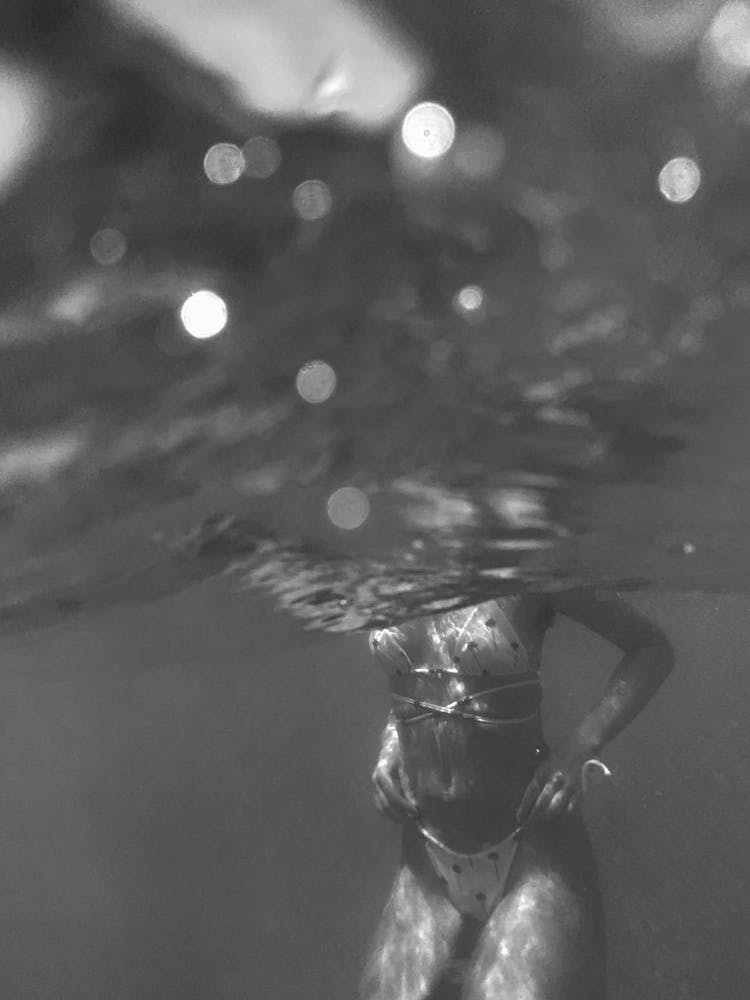 Woman In Bikini Underwater