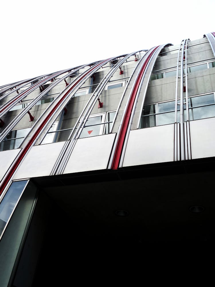 View Of Front Facade Of Modern Office Building