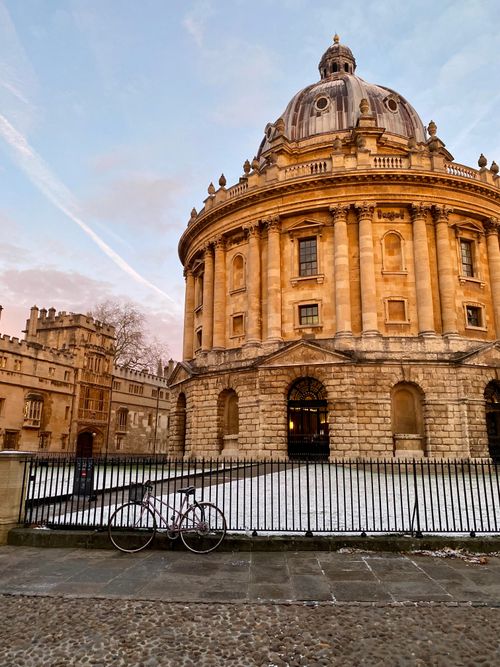 Free The impressive Radcliffe Camera dome in the early morning light, Oxford, England. Stock Photo