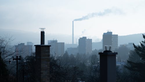 High Rise Buildings on a Foggy Day