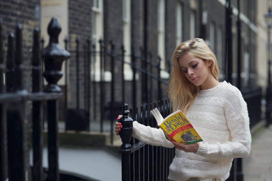 Woman Reading Boald Dahla Book